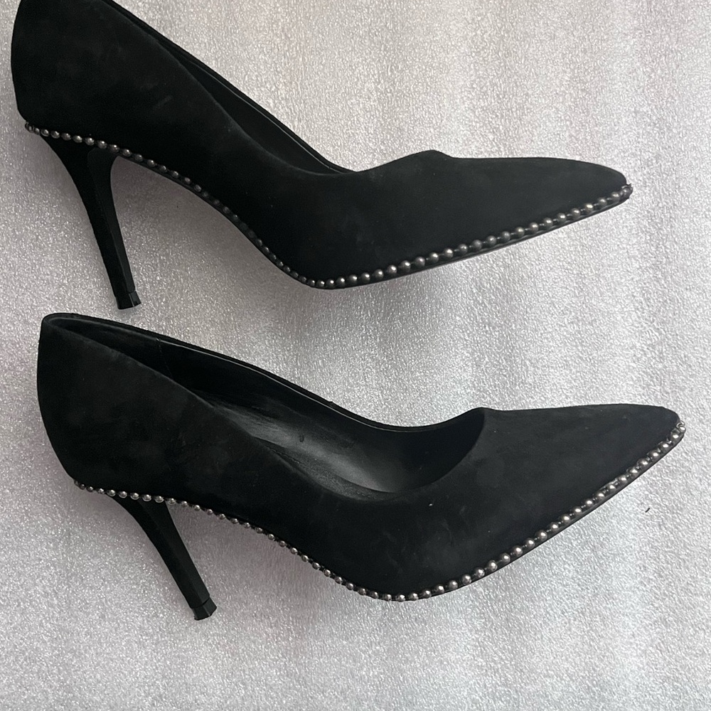 Steve Madden Black Heels with Silver Accents